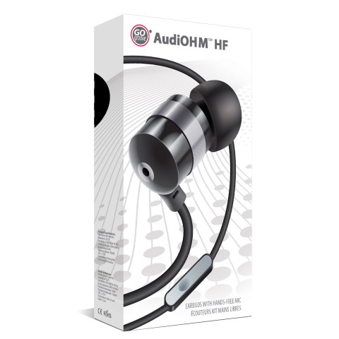 GOgroove AudiOHM HF Noise Isolating Earphone Headset with Built-in Microphone - Black