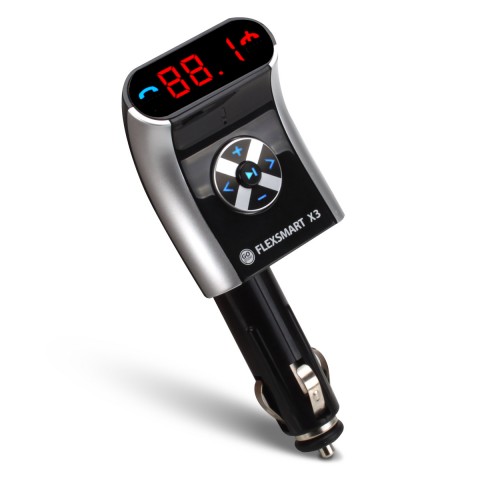 Mini Bluetooth FM Transmitter w/ Hands-free Calling , Audio Playback & USB Port - X3 Mini
