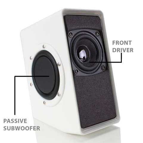 GOgroove SonaVERSE O2i Speakers for PC with AUX Input (White with LEDs) -  White with LEDs