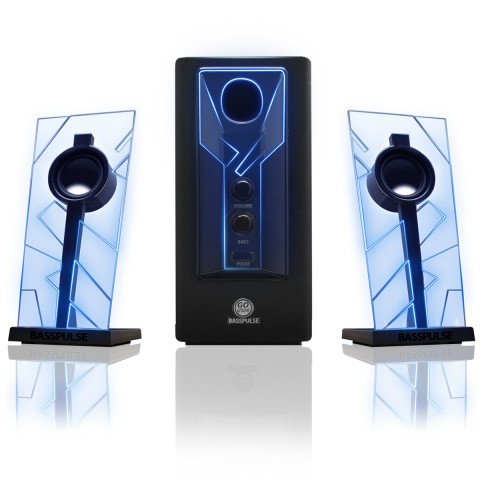 BassPULSE 2.1 Stereo Speaker System with Powered Subwoofer - Blue