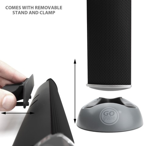USB Laptop Computer Speaker with Clip-On Portable Soundbar Design - Black