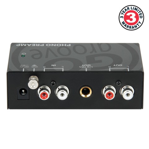 Ultra Compact Phono Turntable Preamp with 12 Volt DC Adapter - Black