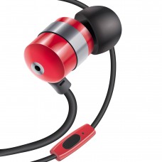 GOgroove AudiOHM HF Noise Isolating Earphone Headset with Built-in Microphone - HF Red