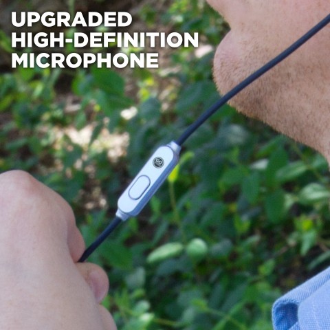 Rugged Ergonomic Headphones with Handsfree Mic and Lifetime Warranty - Silver