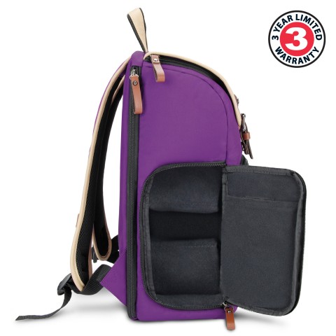 GOgroove Digital SLR Camera Backpack with Tablet and Accessory Compartments - Purple