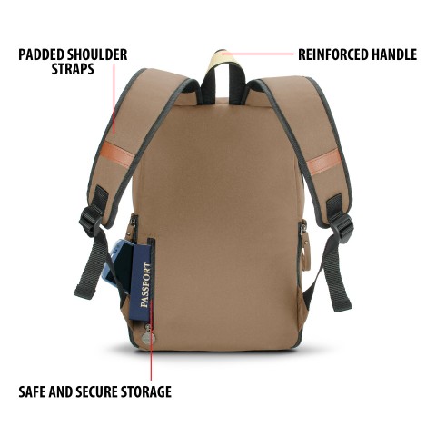 GOgroove Multifunction DSLR Camera Backpack - Tan