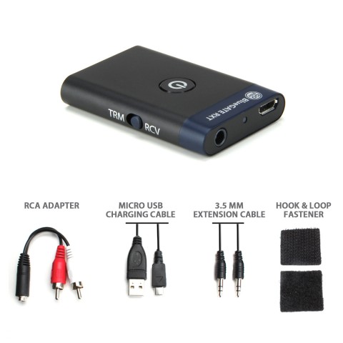 Wireless Bluetooth Receiver and Transmitter , 3.5mm Stereo Output & RCA Adapter - Black