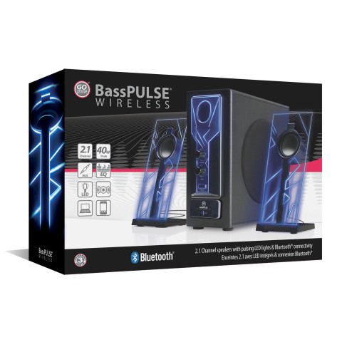 BassPULSE Bluetooth Speakers with Subwoofer, AUX Port & 33-foot range