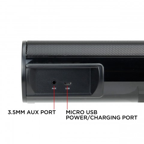 Computer Desktop Sound Bar Speaker with Bluetooth - Portable & Rechargable - Black