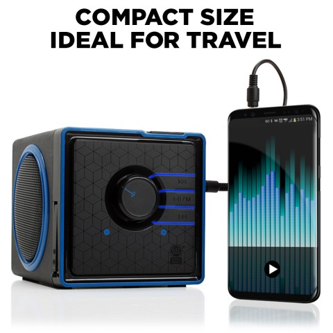 GOgroove SonaVERSE BX Portable Speaker with USB Drive MP3 Playback & 3.5mm AUX - Wired - Blue