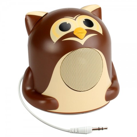 Character Mood Light Speaker w/ Glowing LED Base & 3.5mm Jack - Owl