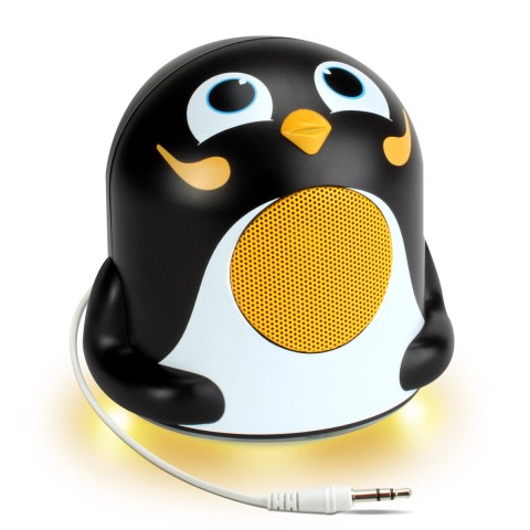 Character Mood Light Speaker w/ Glowing LED Base & 3.5mm Jack - Penguin
