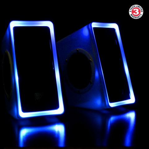 SonaVERSE O2i Glowing LED Computer Speaker System - White