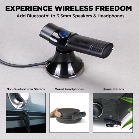 GOgroove SMARTmini Wireless in-car Bluetooth Audio Receiver with A2DP Streaming 